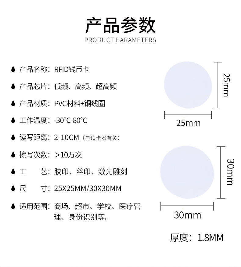 rfid钱币卡定制8